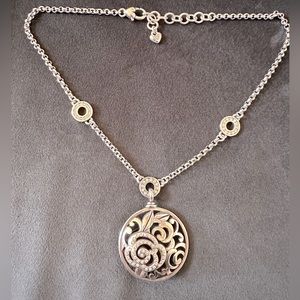 Brighton Deco Rose Medallion Pendant Necklace